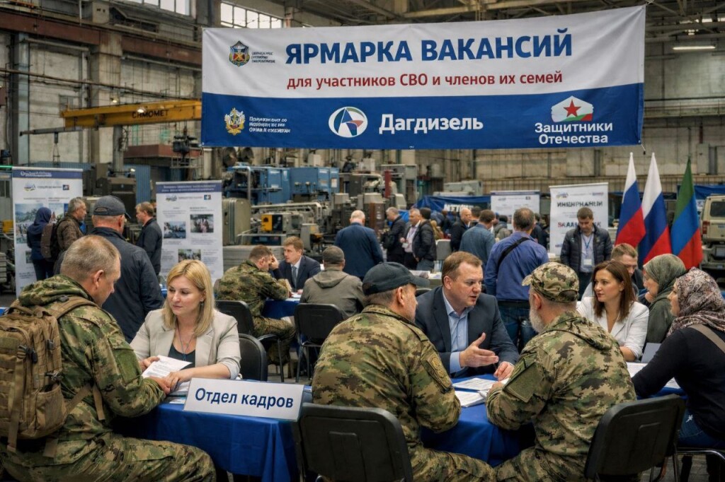 13 марта 2026 года в 15:00 на территории АО «Завод Дагдизель» (г. Каспийск) состоится ярмарка вакансий для участников специальной военной операции и членов их семей.